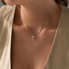 14k Gold Cross Necklace, Cross Necklace, Christian Gifts, Minimalist Necklace, Baptism Necklace, Christmas Gift , Hallowen Gift , Women Gift - Etsy Small Gold Cross Necklace, Protestant Cross, Gold Cross Necklace For Women, Layered Cross Necklace, Tiny Cross Necklace, Cross Necklace Women, Christian Board, Necklace Christian, Sweet Ring