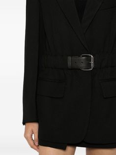 Alexander Wang Belted wool-canvas Blazer - Farfetch Tuxedo Blazer, Belted Blazer, City Dress, Designer Products, Blazer Black, Summer Beach Wear, Black Blazer, Wool Blazer, Black Blazers