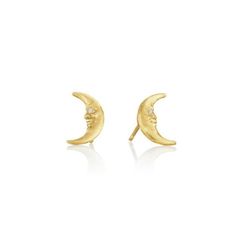 Tiny Crescent Moonface Stud Earrings – Gump's Anthony Lent, The Moon And The Stars, 19th Century Art, Tiny Stud Earrings, Personalized Monogram, The Heavens, The 1960s, Crescent, Subjects