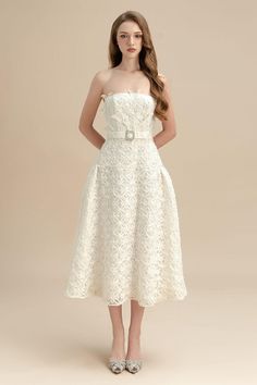 This sophisticated piece features delicate lace detailing and a flattering drop waist design, perfect for any upscale event. A must-have for the fashion-savvy looking to make a statement. *Note: The length is measured from the shoulder to the bottom. Mean Blvd, Types Of Lace, Elegant Dresses Classy, Shein Dress, Engagement Dresses, Uniform Fashion, Satin Midi Dress, Lace Midi, Lace Midi Dress