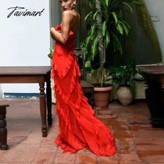 TAVIMART - Casual Women Sleeveless Beach Boho Long Dress Fashion Sexy Backless Ruffle Chiffon Evening Dress Elegant Sling Maxi Party Dress Sleeve (cm) Bust Size(cm) Waist Size(cm) Length(cm) Hip (cm) S - 88 70 132 93 M - 92 74 133 97 L - 96 78 134 101 XL - 100 82 135 105 XXL - - - - - 3XL - - - - - "Size measured by ourselves, sometimes has some errors, but always within 3cm." “If you have any questions about the size, please contact me” Summer Strapless Ruffled Backless Dress, Red Strapless Dress For Beach Season, Beach Season Party Maxi Dress With Ruffles, Summer Strapless Chiffon Dress With Ruffles, Red Backless Maxi Dress For Beach Season, Red Strapless Maxi Dress For Summer, Red Strapless Summer Party Dress, Red Backless Strapless Dress For Summer, Red Strapless Dress For Summer Party