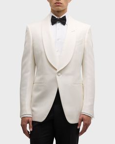 Luxury Tuxedo With Pressed Crease And Lapel Collar, Luxury Groom Blazer With Lapel Collar, Luxury Groom Blazer With Suit Collar, Luxury Tuxedo With Hidden Button And Lapel Collar, Luxury Groom Tuxedo With Suit Collar, Classic Luxury Tuxedo With Double-breasted Button, Luxury Notch Lapel Tuxedo For Business, Luxury Tuxedo With Notch Lapel, Luxury Tuxedo With Double-breasted Button And Lapel Collar