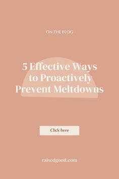 the front cover of five effective ways to proactively prevent meltdowns on the blog