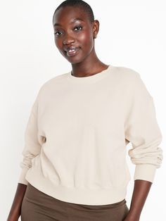 rib-knit crew neck drop-shoulder sleeves rib-knit cuffs rib-knit hem pullover style relaxed fit hits below waist models are approx.  5'9" and wear sizes s (4), l (12) and xl (18) Dropped Shoulder Sweatshirt, Jack Black, Crop Sweatshirt, Old Navy Tops, Knit Cuff, Petite Size, Navy Tops, Shoulder Sleeve, Oversized Fits