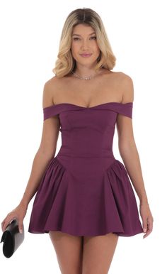 Flare Arm Mini Dress, Short Purple Dress, Purple Short Dress, School Dance Dresses, Cruise Dress, Gender Neutral Clothes, Plum Dress, Sorority Outfits, Glam Dresses