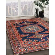 100% machine washable, simply throw it in the washing machine, lay it flat to dry, and enjoy your fresh and clean rug. Bungalow Rose Rug Size: Rectangle 7' x 9' | Red Rectangle 7' x 9' Area Rug - Bungalow Rose 100% Machine Washable Traditional 2578 Area Rug 108.0 x 84.0 x 0.08 in blue / navy / Polyester / Chenille | Wayfair Rug With Navy Blue Couch, Red And Blue Rug Living Room, Navy Blue Couches, Blue Rugs Living Room, Moody Office, Red Rectangle, Blue Couches, Rose Rug, Rug White