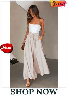 Women's Culottes Wide Leg Wide Leg Chinos Pants Trousers Khaki Orange Apricot Mid Waist Fashion Casual Work Weekend Side Pockets Micro-elastic Full Length Comfort Solid Color S M L Xl Xxl / Loose Fit High Waist Khaki Wide Leg Pants For Summer, Khaki Wide Leg Summer Bottoms, Wide Leg Khaki Bottoms For Summer, High Waist Harem Pants With Pockets For Day Out, Beige Stretch Harem Pants For Summer, Beige Stretch Pants For Summer, Stretch Beige Summer Pants, Summer Stretch Beige Pants, Summer Khaki Wide Leg Pants With Pockets