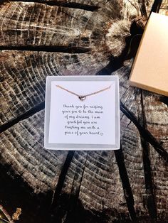 "Want the perfect way to thank your in-law?! This beautiful heart necklace is great for everyday wear, or as wedding-day jewelry. To order, please choose from our options: -Card + Box - No Jewelry: Includes a 3\"x3\" card, along with a 3\"x3\" box (necklace not included). -Card Only-No Jewelry: Includes a 3\"x3\" card (necklace and box not included). -[Necklace Color]: Includes a 3\"x3\" card, bracelet (in gold or silver) and box. Please choose between brown kraft or white gloss box, if ordered. Meaningful Heart-shaped Wedding Jewelry, Meaningful Jewelry For Wedding And Mother's Day, Meaningful Wedding Jewelry For Mother's Day, Heart-shaped Wedding Necklaces, Minimalist Heart Necklace For Wedding And Mother's Day, Delicate Necklace For Bridesmaid Gift On Valentine's Day, Dainty Necklaces For Valentine's Day Wedding, Dainty Necklaces For Wedding On Valentine's Day, Valentine's Day Wedding Necklace With Delicate Chain