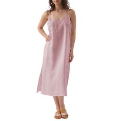 PRICES MAY VARY. The linen midi dress is made of lightweight breathable linen fabric, perfect for hot summer days It features a sleeveless, adjustable straps, v-neck, midi length, 2 slant pockets, side slits, relaxed fit This linen slip dress is suit for daily, casual, party, dating, wedding, shopping, hang-out, vacation, holiday, etc Great to team with beach sandals/ high heel shoes Machine washable in laundry bag. Hand wash recommended and dry flat. Please check our garment size chart on Produ Linen Slip Dress, Wedding Shopping, Linen Summer, Linen Midi Dress, Lounge Lingerie, Beach Sandals, Dress With Pockets, Pure Linen, Casual Party