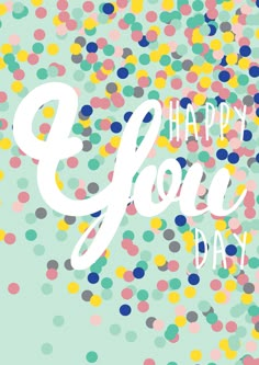 an image of a happy new year card with confetti in the background and text