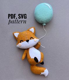 a stuffed animal with a ball attached to it's back and the words pdf svg pattern above it