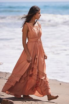 Bonfire Reception, Maxi Dress Boho Style, Cotton Maxi Dresses, Comfortable Maxi Dresses, Bohemia Dress, Bohemian Summer Dresses, Bohemian Style Clothing, Boho Style Outfits, Flowy Dresses