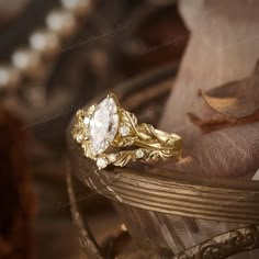 a close up of a ring on a table