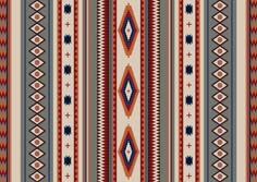 an ethnic style pattern in red, blue and beige