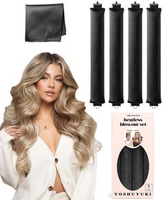 PRICES MAY VARY. GET CURLS WITHOUT HAIR DAMAGE: Traditional heated rollers hair styling accessories tools can cause damage to hair over time, but these heatless hair curlers rollers offer a healthier alternative, promoting stronger and healthier hair. Adorn yourself with a true original overnight heatless curls headband. Each hand-assembled piece overnight hair curlers wand carries its own distinct charm, reflecting the love and craftsmanship poured into its creation. HEATLESS CURLING SET FOR AL Rollers For Long Hair, Overnight Heatless Curls, Blowout Look, Jumbo Rollers, Hair Curler Wand, Hair Wraps For Sleeping, Heated Rollers, Rollers Hair, Overnight Hair