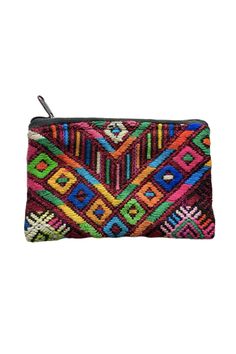 Vintage Textile Chiquita Chi Chi Pouch SM25 We give all the credit for these exquisite pouches to our very own bag maker in Guatemala, Irma Marisol. She and her husband take the most beautiful vintage Mayan textiles and huipiles and hand make these gorgeous one of a kind pouches that can be used as a coin purse, wallet or anything your heart desires. We are in love with each one as they all tell a story through their exquisite embroidered textile. Some have bold colors while others have bold pat Multicolor Embroidered Pouch Clutch, Embroidered Multicolor Clutch Pouch, Multicolor Travel Wallet Clutch, Multicolor Clutch Wallet For Travel, Multicolor Embroidered Pouch Clutch As Gift, Multicolor Embroidered Pouch Clutch For Everyday Use, Gift Multicolor Embroidered Pouch Clutch, Multicolor Clutch Cosmetic Bag For Travel, Rectangular Pouch With Multicolor Embroidery