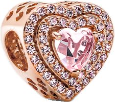 Rose Gold Pandora, Gold Pandora, Pandora Bracelet Charms Ideas, Pandora Rose Gold, Pandora Rose, Charms Pandora, Rose Gold Charms, Bracelet Pandora, Rose Gold Heart