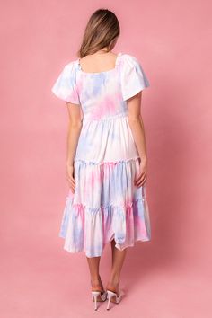 This magical dress is packed with the most whimsical details --- a flowy skirt, super soft 100% cotton, smocked bodice, and a subtle square neck-line that doesn't sacrifice coverage. Perfect for gender reveals, parties and just because. Cute Tiered Dress With Smocked Back, Playful Multicolor Dress With Smocked Bodice, Playful Multicolor Dress With Smocked Back, Flowy Smocked Dress With Bodice And Square Neck, Multicolor Cotton Dress With Smocked Bodice, Playful Pink Dress With Smocked Back, Multicolor Smocked Dress With Square Neck, Flowy Pink Whimsical Dress, Spring Smock Dress With Square Neck