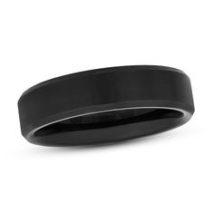 a black wedding band with an elegant design