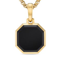 Our Amulets are an ode to individuality, representing a range of symbols, talismans, and motifs. The collectable designs can be worn alone on a chain or paired together to create meaningful expressions of personal style. 18-karat yellow gold • Black onyx • Amulet, 16 x 16mm • Total length, 25.7mm Amulet only; chain not included. Black Symbolic Jewelry With Adjustable Chain, Formal Onyx Necklace With Polished Finish, Symbolic Black Jewelry With Adjustable Chain, Symbolic Black Necklace With Adjustable Chain, Formal Onyx Necklace With Black Enamel, Black 14k Gold Pendant Jewelry, Black Sterling Silver Tarnish Resistant Necklace, Black 14k Gold Engraved Jewelry, Modern Onyx Jewelry For Formal Occasions