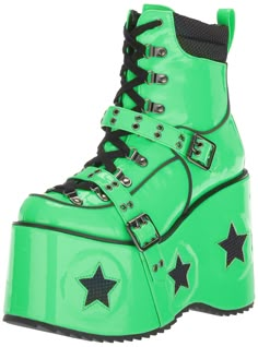 PRICES MAY VARY. Platform Boot with star Cheap Alt Boots, 80s Roller Boots, Megamind Platform Boots, Platform Boots Color, Clow Shoes, Kidcore Platform Boots, Roller Skating Boots, Custom Frog Shoes, Iron Fist Shoes Clothing