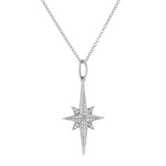 Reminiscent of the brightest star in the sky, an ode to those who light up your life, and a reminder of your own light and inner compass. Featuring a burst of extra-bright diamonds. Details 18K Star Charm25x15mmTCW 0.08ct White Diamonds Chain sold separately Celestial Diamond Necklace In Diamond White, Celestial Diamond White Diamond Necklace, Celestial Cubic Zirconia Necklace With Diamond Accents, Celestial Necklace With Cubic Zirconia And Diamond Accents, Celestial White Gold Necklace With Diamond Accents, Celestial White Gold Necklaces With Diamond Accents, Celestial Diamond Necklace For Formal Occasions, Celestial Diamond Necklaces For Formal Occasions, Celestial Style Diamond Necklace For Formal Occasions