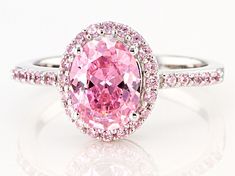 Bella Luce ® pink diamond simulant 3.59ctw oval and round, rhodium over sterling silver ring. Measures approximately 0.81"L x 0.44"W and is not sizeable. The diamond equivalent weight is 2.16ctw. Classic Pink Gia Certified Diamond Ring, Gia Certified Oval Pink Diamond Ring, Oval Pink Gia Certified Diamond Ring, Pink Oval Diamond Ring With Brilliant Cut, Pink Oval Diamond Ring With Center Stone, Pink Oval Diamond Ring With Dazzling Style, Pink Oval Diamond Ring With Accent Stones, Gia Certified Pink Diamond Ring, Oval Pink Diamond Ring With Accent Stones