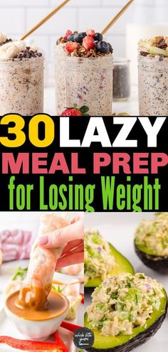 Simple and healthy weight loss meals you can prep for the week! You'll love these high protein meal prep recipes for dinner lunch and breakfast. Healthy Meal Prep Dinners For The Week, Easy Dinner Meal Prep For The Week, Losing Weight Grocery List, Losing Weight Lunch Ideas, Healthy Losing Weight Food, Losing Weight Recipes Meals Healthy, Lazy Meal Plan Healthy, Easy Meal Prep High Protein Low Carb, Healthy Eating Meal Plan Easy