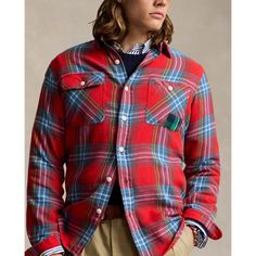 This shirt combines a workwear-inspired silhouette with lightweight cotton flannel and mending for a rugged look that’s distinctly Polo. Button Outfit, Rugged Look, Cotton Flannel, Plaid Flannel, Work Wear, Button Down Shirt, Ralph Lauren, Plaid, Mens Outfits