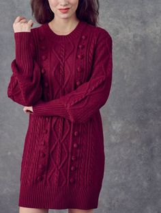 Our Perfect Cozy Sweater Dress Stay cozy by the fire in our chunky must-have Cable Knit Sweater Mini Dress in sangria. So easy to dress up or down. This is one dress that will last & stay in your wardrobe through the years Product Details: Color: Sangria Cable knit sweater Mini dress Chunky knit Ribbed round neckline Long sleeves with ribbed cuff Relaxed fit silhouette 100% Acrylic Fall Ribbed Knit Sweater Dress, Fall Cable Knit Sweater Dress, Fall Soft Knit Sweater Dress With Crew Neck, Fall Crew Neck Sweater Dress In Soft Knit, Fall Crew Neck Soft Knit Sweater Dress, Textured Knit Long Sleeve Sweater Dress, Fall Cable Knit Knee-length Sweater Dress, Winter Ribbed Sweater Dress With Crew Neck, Winter Ribbed Crew Neck Sweater Dress