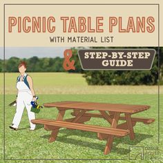 picnic table plans with material list and step - by - step guide