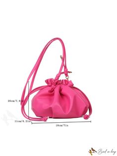 Ruched Bag, Rosa Neon, Pink Details, Market Bags, Plain Style, Bag Bag, Crossbody Bags, 20 Cm, Pu Leather