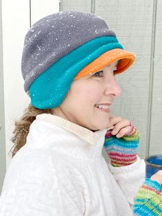 "OMG!!!! Never knew a hat that would fit perfect, is very comfortable, soft, and keeps my ear warm too...all in one, wow!" - Gail, TX Women's Fleece Beanie Hat A NEW Trio of Colors Hat! This anti-pill fleece newsboy hat is designed with function, style and you in mind. Need more color in your life? Yes! Triple your fun in the new fleece hat color combo in a pre-selected trio of yummy fleece colors! Whether you're shoveling the driveway or tackling the big grocery day on a blustery winter day - d Beanie Earflap, Bucket Hat Winter, Winter Bucket Hat, Earflap Beanie, Fleece Beanie, Bucket Hat Summer, Fleece Hats, Earflap Hat, Handmade Hats