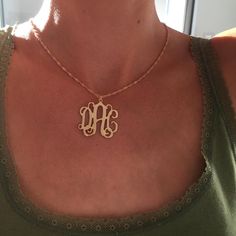 "Monogram necklace is the present that you are looking for to impress your loved one. Monogram Necklaces is a perfect trendy gift for a friend or yourself. Monogram Size : 3/3 cm = 1.18/1.18\" Average chain length : 45cm/18\" The length can be selected in 14\",16\",18\",20\",22\". The traditional monogram initials are: First Name Initial - Last Name Initial - Middle Name Initial If you don't have middle name, you can choose of your loved one or your child's initial. or we put & between your Gold Initials Name Necklace As Gift For Mom, Gold Initials Name Necklace For Mom, Gold Initial Necklace For Mother's Day, Gold Initial Necklace For Anniversary Gift, Dainty Monogram Name Necklace For Personalized Gift, Gold Initials Charm Necklace As Gift For Mom, Gold Initials Charm Necklace For Mom, 14k Gold Monogram Name Necklace For Personalized Gift, Gold Initials Jewelry As A Gift For Mom