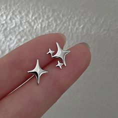 Tavimart Exquisite Shining Zircon Stars Stud Earrings For Women Girls Fashion Design Five Pointed Star Temperament Earrings Jewelry Gifts 4 Pointed Star, Cute Earrings Studs, Pines Aesthetic, Star Jewellery, Fashion Girl Design, Earring Simple, Pretty Jewelry Necklaces, Earrings Star, Star Stud Earrings