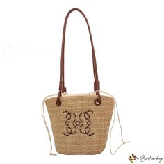 Bird in Bag - Underarm bags female new fashion straw bag casual shoulder bucket bag Trendy Straw Bucket Bag With Large Capacity, Trendy Large Capacity Bucket Straw Bag, Trendy Basket-shaped Bucket Bag For Travel, Trendy Woven Bucket Bag, Trendy Woven Bucket Shoulder Bag, Casual Spring Basket Bucket Bag, Large Capacity Straw Shoulder Bag In Bucket Shape, Casual Straw Bucket Bag For Daily Use, Trendy Woven Beach Bag In Bucket Shape