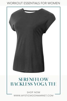 Dive into comfort with the SereneFlow Backless Yoga Tee, a must-have for womens yoga tops that offer a loose fit and style. Get yours and transform your practice! Womens Yoga, Yoga Tees, Yoga Outfits, Buttery Soft Leggings, Workout Essentials, Yoga Classes, Yoga Accessories, Athleisure Fashion, Yoga Tops