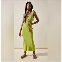 Free People Beach Daniela Lime Green Ribbed Maxi Tank Dress Size: Large Color: Green **This Is For The Green Dress Only. The Other Two Photos Show Fit. Approximate Pit To Pit (Bust Measurement) For Large: 16.5" Unstretched So Timeless With A Touch Of Sultry, This Essential Midi Dress Is Featured In A V-Neck, Fitted Silhouette With Scoop Back Detail And Dropped Armholes For Added Shape. Effortless, Pull-On Style Ribbed Knit Fabrication Deep V-Neckline Free-Est Comprised Of Textured, Free-Flowing Sleeveless Ribbed Maxi Dress For Summer, Ribbed Midi Dress For Vacation, Ribbed Midi Dress For Summer Day Out, Ribbed Midi Dress For A Summer Day Out, Ribbed Midi Beach Dresses, Sleeveless Ribbed Midi Dress For Beach, Casual Ribbed Summer Midi Dress, Casual Ribbed Maxi Dress For Beach, Casual Ribbed Maxi Dress For The Beach