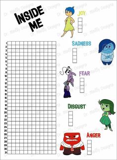 the inside me chart with cartoon characters