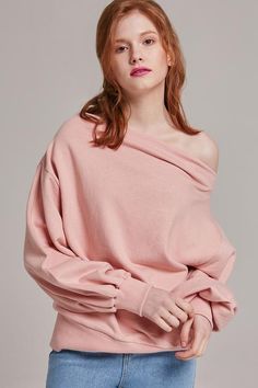 Caity Balloon Sleeve Top | OROSHE Balloon Sleeve Top, Long Balloons, Shoulder Design, Balloon Sleeves, Pink Gray, Pink Grey, R A, Off The Shoulder, Sleeve Top