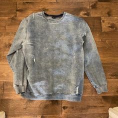 Never Worn - Purchased New From Target 2-3 Years Ago. Kids Art Class Destroyed Denim Pullover But Can Fit Ladies M. No Liner Inside. Blue Distressed Crew Neck Sweatshirt, Blue Distressed Sweatshirt Relaxed Fit, Blue Distressed Relaxed Fit Sweatshirt, Distressed Cotton Top For Winter, Distressed Blue Sweatshirt For Streetwear, Blue Distressed Cotton Sweatshirt, Distressed Denim Blue Tops For Fall, Denim Crew Neck Top For Streetwear, Spring Distressed Cotton Sweatshirt