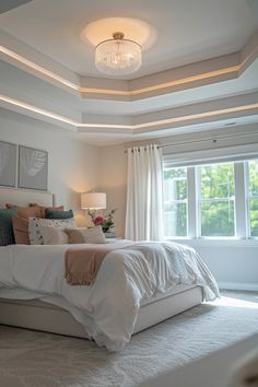 Looking to add some flair to your bedroom? Check out these stunning tray ceiling paint ideas that will transform your space beautifully! Whether you're into bold colors or soft pastels, giving your tray ceiling a fresh coat can really elevate your entire room. Try a two-tone effect for a dramatic look, or stick to subtle shades for a calming vibe. From creative patterns to chic ombre techniques, there are endless possibilities that can make your bedroom a cozy oasis. Get inspired today and turn your ceiling into a work of art! Trey Ceilings Bedroom, Tiered Ceiling Paint Ideas, Paint Ideas For Tray Ceilings, Ceiling Color Combination Ideas, Trey Ceiling Bedroom Master Suite, Pitched Ceiling Bedroom, Tray Ceiling Ideas Bedroom Master Suite, Tray Ceiling Ideas Bedroom, Tray Ceiling Paint Ideas