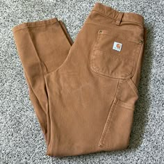 Rugged Flex, Relaxed Fit Twill Double-Front Work Pant Women’s Size 14 In Duck Carhartt Brown Purchased, Washed And Never Worn Now Discontinued On Carhartt Site Womens Carhartt Sweatshirt, Carhartt Pants Women's, Canvas Work Pants, Cute Clothing Ideas, Carhartt Work Pants, Carhartt Sweatshirts, Hiking Pants Women, Womens Black Pants, Work Pants Women