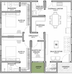 the floor plan for an apartment with three bedroom and two bathrooms, including one living room