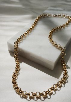 The Mia Chain! Luxury made to wear and layer on a daily basis. This elegant piece is not plated, and it will not tarnish! Life is expected - wear with confidence! Elegant, ageless, and classy. This looks great alone or layered. Comes wrapped ready to gift. -- 24K GOLD FILLED LOBSTER CLASP CLOSURE CHOOSE YOUR LENGTH -- **Picture 1 is pictured at 15.5'' **Picture 3 is pictured at 21'' Also available in silver and as a bracelet. Designer tip: layer at 15.5'' with the Feline Medallion at 20'': https Everyday Toggle Necklace With Chunky Oval Link, Everyday Brass Chain Necklace, Metal Necklace With Double Oval Link Chain, Metal Double Chain Necklace With Oval Links, Oval Link Double Chain Metal Necklace, Everyday Rolo Chain Link Necklace, Everyday Metal Necklaces With Rolo Chain, Brass Link Necklace With Cable Chain, Everyday Gold Chain Toggle Necklace