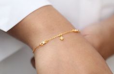 14k Gold Chain Bracelet, Stackable Bracelet, Zircon Bracelet, Long and Short Chain Bracelet, Minimal Chic Bracelet, Gift For Her Specifications :--- ✔️ Made to Order ✔️ Metal Options ~ 14K Gold Vermeil ✔️ Chain Length ~ 7.5 Inches ✔️ Zircon Size ~ 2mm / 1.5mm ✔️ Handmade Jewelry ✔️ Ready to Ship in 10-14 Business Days. ❤ Everything in my shop is handmade. ❤❤ Each item will be beautifully packed in a recycled box. I happily take all customized orders. Q: What is 14k gold vermeil? A. Gold vermeil Dainty Jubilee Charm Bracelet For Anniversary, Gold Diamond Bracelet With Delicate Chain As Gift, Delicate Gold Charm Bracelet For Anniversary, Dainty Gold Plated Chain Bracelet For Anniversary, Dainty Charm Bracelets For Anniversary, Dainty Gold Plated Charm Bracelet For Anniversary, Dainty Gold Charm Bracelet For Anniversary, Dainty Charms Bracelet For Anniversary, Bracelet Minimal