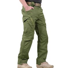 Season:Summer,Spring; Fabric:Polyester; Gender:Men's; Style:Casual,Formal,Designer,Military; Occasion:Going out,Streetwear; Details:Belt Not Included; Fit Type:Regular Fit; Function:Ripstop,Zipper Pocket,Scratch Resistant,Multi Pockets,Wear Resistance,Breathable,Sweat wicking,Water Resistant,Quick Dry,Sweat-Wicking; Waistline:Mid Waist; Pattern:Solid Color; Pants Type:Cargo Trousers,Combat Trousers,Tactical Pants,Cargo Pants; Front page:FF; Hips:null; Length:null; Waist:null; Fit US Size:null; F Khaki Military Cargo Pants For Outdoor, Combat Style Khaki Cargo Pants For Hiking, Khaki Pants With Pockets For Outdoor Work, Green Cargo Pants With Pockets For Outdoor Work, Baggy Khaki Cargo Pants For Outdoor, Khaki Work Pants With Multiple Pockets For Outdoor Activities, Combat Pants With Pockets For Outdoor, Green Military Cargo Pants For Outdoor, Combat Style Work Pants With Pockets For Outdoor Activities