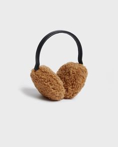 Recycled vegan shearling earmuffs. Ear Muffs, Earmuffs, Hazelnut, Final Sale