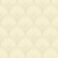 an art deco wallpaper pattern in beige and white with scallops on it