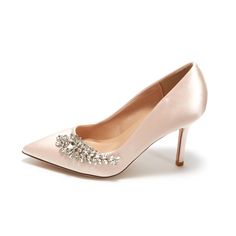 Shop Champagne Wedding Crystal Embellished Pointy Toe Stiletto Heels Satin Pumps Shoes for Women color Champagne for Party, Wedding, Work with worldwide Free shipping & Free return. Elegant Embellished Shoes For Wedding Guests, Elegant Embellished Wedding Shoes For Guests, Elegant Embellished Wedding Guest Shoes, Elegant Champagne Heels For Wedding Guest, Elegant Prom Court Shoes With 4-inch Heel, Glamorous Fitted Court Shoes For Wedding, Glamorous Embellished Shoes For Wedding Guest, Evening Bridal Accessories With Rhinestones, Elegant Champagne Wedding Shoes For Guests